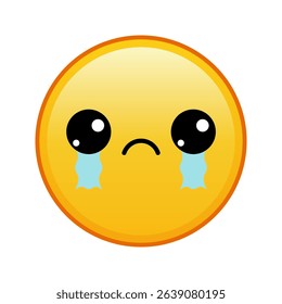 Kawaii yellow emoji with crying eyes face Large size of yellow emoji