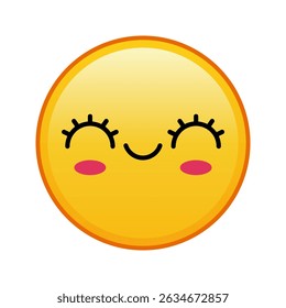 Kawaii yellow emoji with happy eyes Large size of yellow emoji