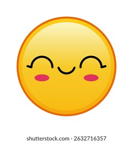 Kawaii yellow emoji with happy face with closed eyes Large size of yellow emoji