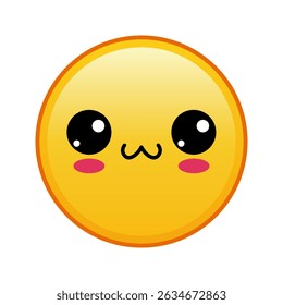 Kawaii yellow emoji with happy lips face Large size of yellow emoji