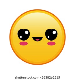Kawaii yellow emoji with heart eyes face Large size of yellow emoji