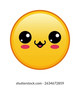 Kawaii yellow emoji with kitty face Large size of yellow emoji