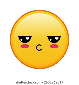 Kawaii yellow emoji with pouty dissatisfied face Large size of yellow emoji