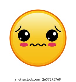Kawaii yellow emoji with sadness face Large size of yellow emoji