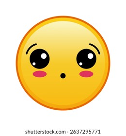 Kawaii yellow emoji with surprised face Large size of yellow emoji