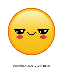 Kawaii yellow emoji with suspicious eyes face Large size of yellow emoji
