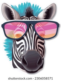 kawaii Zebra usar pegatina de vidrio solar