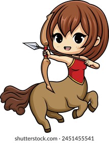 Kawaii zodiac Sagittarius vector illustration