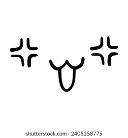 Kawaii's cute face. Manga-style eyes and mouth. Funny cartoon Japanese emoticon in different expressions, mega Big Set. Expression anime character and emoticon face illustration. Background. Print.