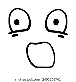 Kawaii's cute face. Manga-style eyes and mouth. Funny cartoon Japanese emoticon in different expressions, Expression anime character and emoticon face illustration. Background. Print.