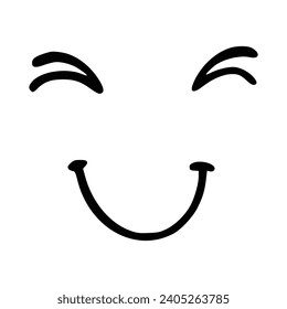 Kawaii's cute face. Manga-style eyes and mouth. Funny cartoon Japanese emoticon in different expressions, Expression anime character and emoticon face illustration. Background. Print.