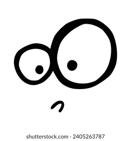 Kawaii's cute face. Manga-style eyes and mouth. Funny cartoon Japanese emoticon in different expressions, Expression anime character and emoticon face illustration. Background. Print.