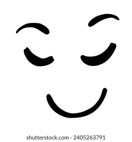 Kawaii's cute face. Manga-style eyes and mouth. Funny cartoon Japanese emoticon in different expressions, Expression anime character and emoticon face illustration. Background. Print.