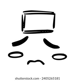 Kawaii's cute face. Manga-style eyes and mouth. Funny cartoon Japanese emoticon in different expressions, mega Big Set. Expression anime character and emoticon face illustration. Background. Print.