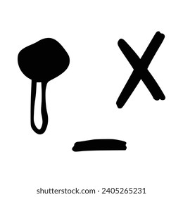 Kawaii's cute face. Manga-style eyes and mouth. Funny cartoon Japanese emoticon in different expressions, mega Big Set. Expression anime character and emoticon face illustration. Background. Print.