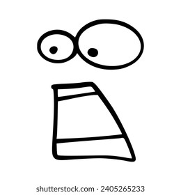 Kawaii's cute face. Manga-style eyes and mouth. Funny cartoon Japanese emoticon in different expressions, mega Big Set. Expression anime character and emoticon face illustration. Background. Print.