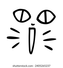 Kawaii's cute face. Manga-style eyes and mouth. Funny cartoon Japanese emoticon in different expressions, mega Big Set. Expression anime character and emoticon face illustration. Background. Print.