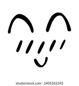 Kawaii's cute face. Manga-style eyes and mouth. Funny cartoon Japanese emoticon in different expressions, mega Big Set. Expression anime character and emoticon face illustration. Background. Print.