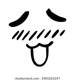 Kawaii's cute face. Manga-style eyes and mouth. Funny cartoon Japanese emoticon in different expressions, mega Big Set. Expression anime character and emoticon face illustration. Background. Print.