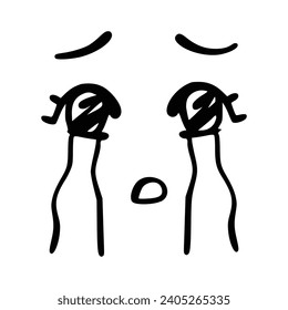 Kawaii's cute face. Manga-style eyes and mouth. Funny cartoon Japanese emoticon in different expressions, mega Big Set. Expression anime character and emoticon face illustration. Background. Print.