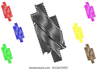 Illustration vectorielle d'une carte de la ville de Kawartha Lakes (Canada, Ontario Province, Amérique du Nord), croquis sommaire
