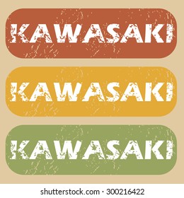 Kawasaki on colored background