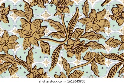 Kawung Batik Motifs, are typical Indonesian batik motifs in the form of spheres similar to the Kawung fruit (a type of coconut or sometimes also regarded as sugar palm or fro) arranged neatly geometri
