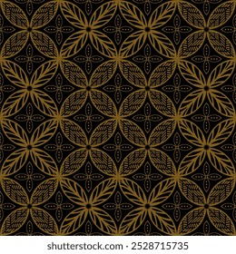  Padrão Kawung Batik, Batik javanês indonésio com padrão floral sem costura, fundo vetorial.