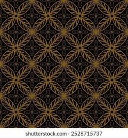  Kawung Batik-Muster, Indonesische Javanische Batik mit nahtlosem Blumenmuster, Vektorhintergrund.