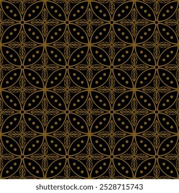  Kawung Batik Pattern, Indonesian Javanese Batik with seamless floral pattern, Vector Background.