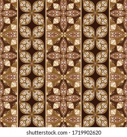 Kawung batik unique pattern with dark brown color design