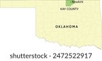 Kay County and city of Newkirk location on Oklahoma state map