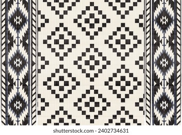 Kay Geometric Tufted Accent Rug. Navajo tribal vector seamless pattern. Native American ornament. Ethnic South Western decor style. Boho geometric orn