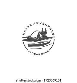 kayak adventure camping silhouette logo