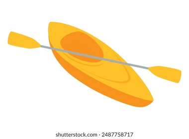 Ilustración vectorial plana en kayak