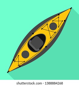 Kayak boat icon. Flat illustration of kayak boat vector icon for web design
