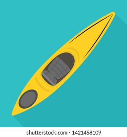 Kayak boat icon. Flat illustration of kayak boat vector icon for web design