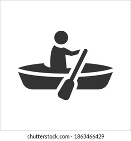 Kayak boat icon, vector graphics