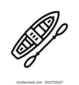 kayak boat line icon vector. kayak boat sign. isolated contour symbol black illustration