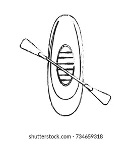 Kayak boat with rowings