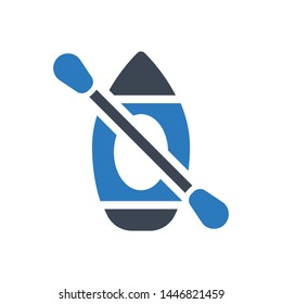 Kayak Boat Summer Vector Icon
