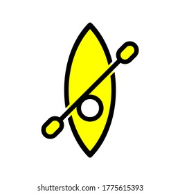 kayak boat vector icon fir for summer activity, sport icon, river sport, kayak club icon, and etc