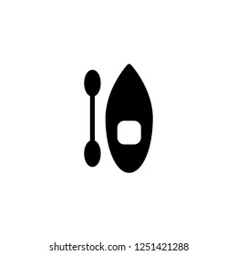 Kayak boat, water sport icon vector illustration in solid/glyph style