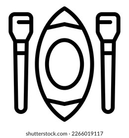 Kayak camp icon outline vector. Swim camp. Sea activity