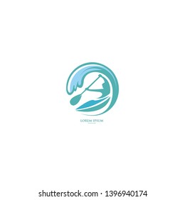 Kayak, canoe illustration logo concept