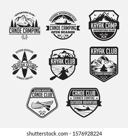 Kayak - Canoe Logo Badge & Label