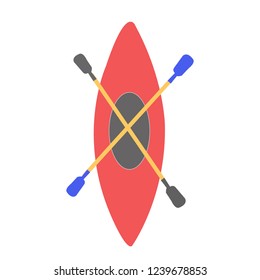 Kayak or Canoe with Paddle in Vector Illustration