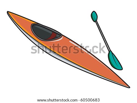 Kayak Canoe Paddle Vector Illustration Stock Vector (Royalty Free