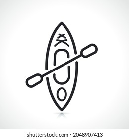 kayak canoe thin line icon