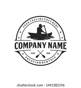 Kayak and canoe, vacation rental logo design, outdoor logo